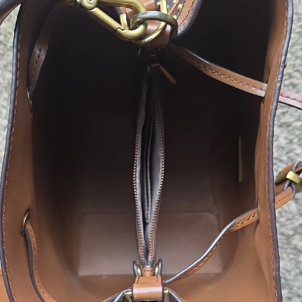 Michael Kors Brown and Black Shoulder Bag with Studded Stripes - Picture 9 of 9